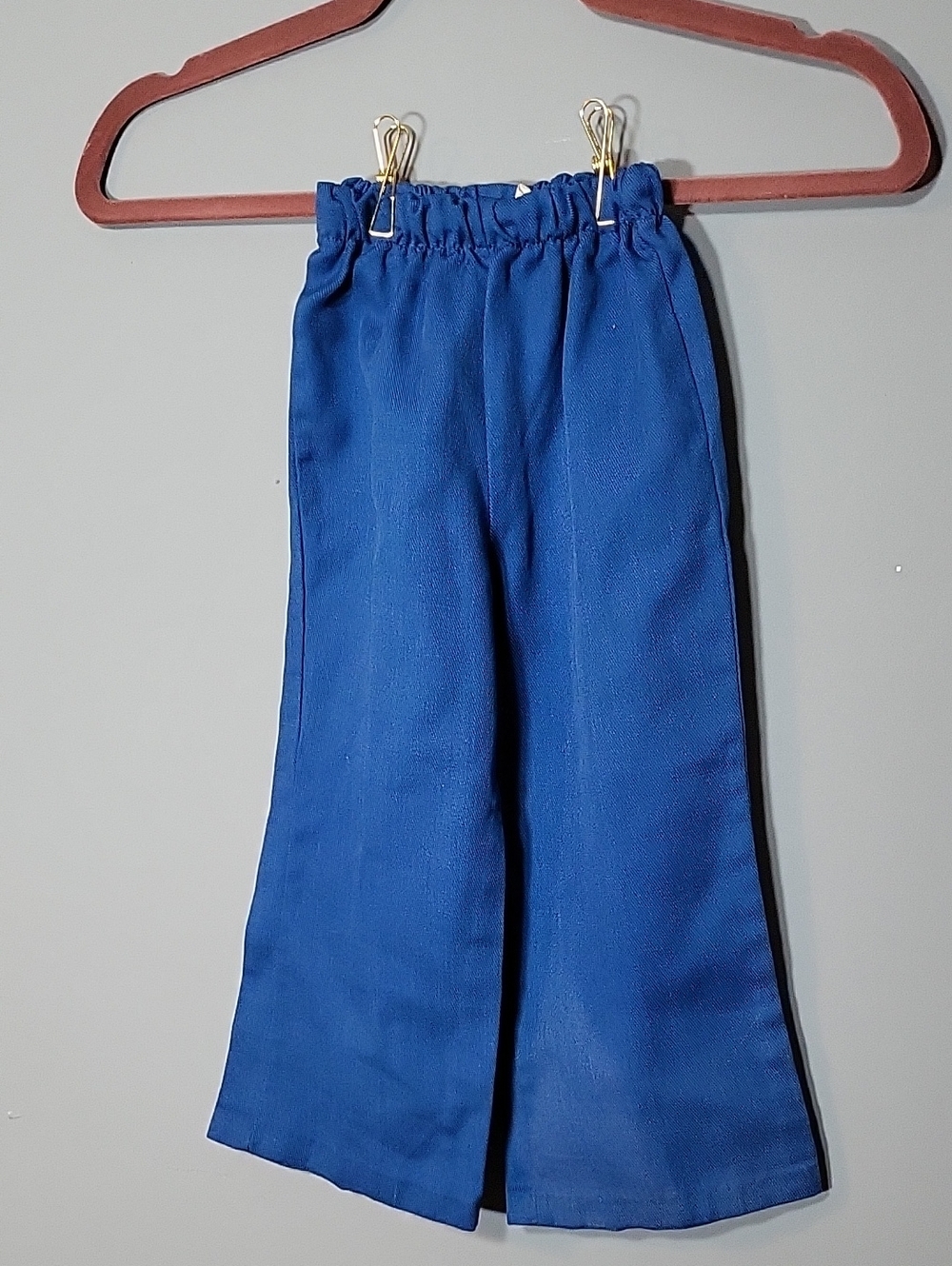 Vinage 70s Size 4T Healthtex Royal Blue Elastic-Waist Wide Leg Pants